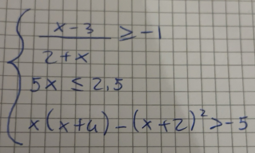Risolto:beginarrayl (x-3)/7x ≥slant 1 frac x+5055x(3+1-4+400)^15)