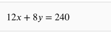 12x+8y=240