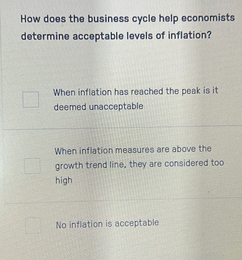 Solved: How does the business cycle help economists determine ...