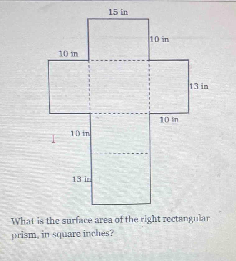 prism, in square inches?