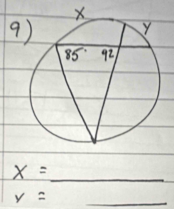 9
x=_ 
y=
_ 