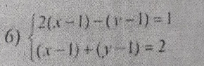 beginarrayl 2(x-1)-(y-1)=1 (x-1)+(y-1)=2endarray.