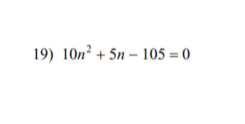 10n^2+5n-105=0