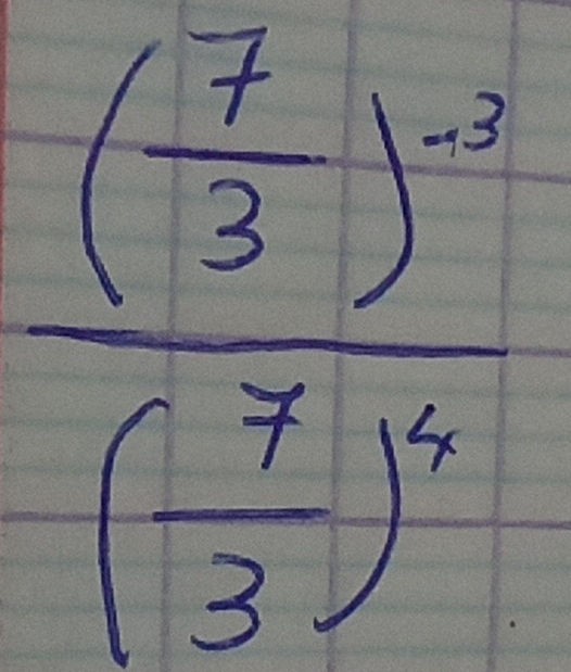 frac ( 7/3 )^-5( 7/3 )^4