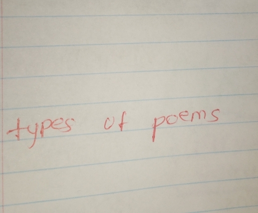 types of poems