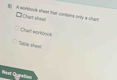 Solved: A workbook sheet that contains only a chart. Chart sheet Chart ...
