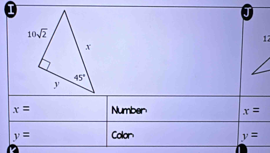 ①
x= Number x=
y= Color y=