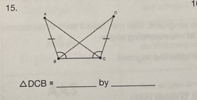 1 
15.
△ DCB= _by_