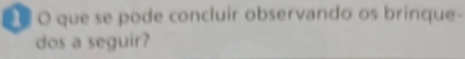 que se pode concluir observando os brinque- 
dos a seguir?