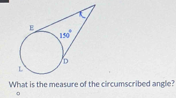 What is the measure of the circumscribed angle?
0