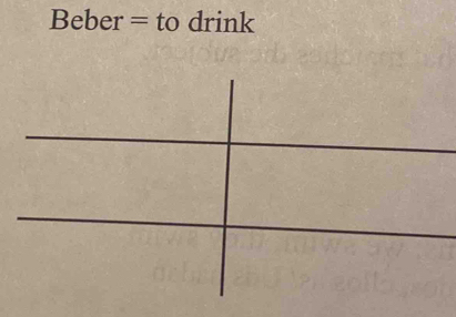 Beber = to drink