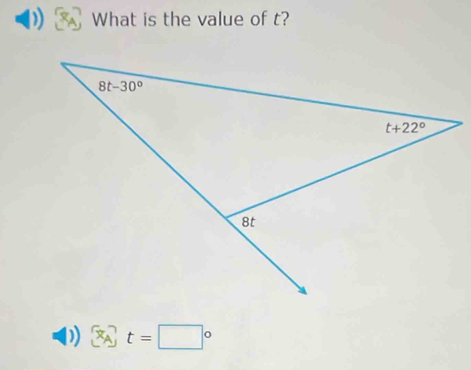 What is the value of t?
0 □°t=□°