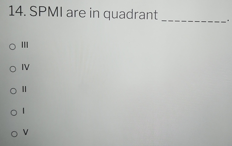 SPMI are in quadrant
_
·
III
IV
|
V