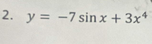 y=-7sin x+3x^4