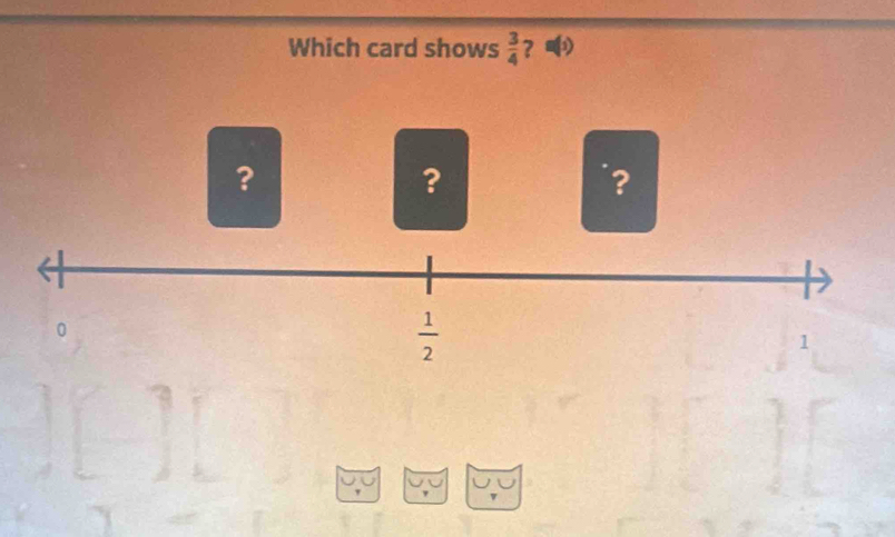 Which card shows  3/4  ？
？
？
?