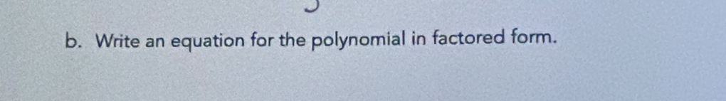 Write an equation for the polynomial in factored form.