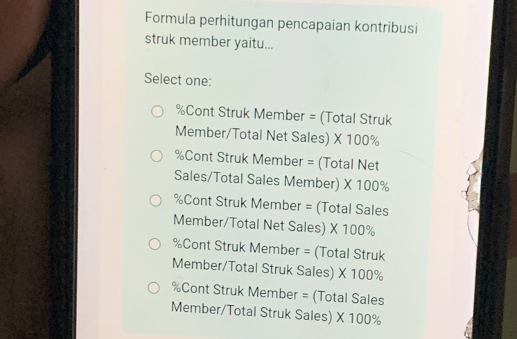 Telah dijawab:Formula perhitungan pencapaian kontribusi struk member ...