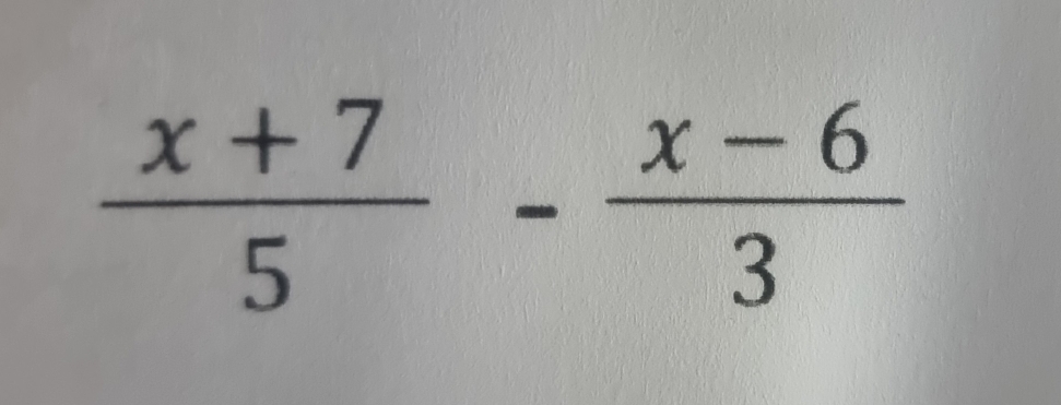  (x+7)/5 - (x-6)/3 