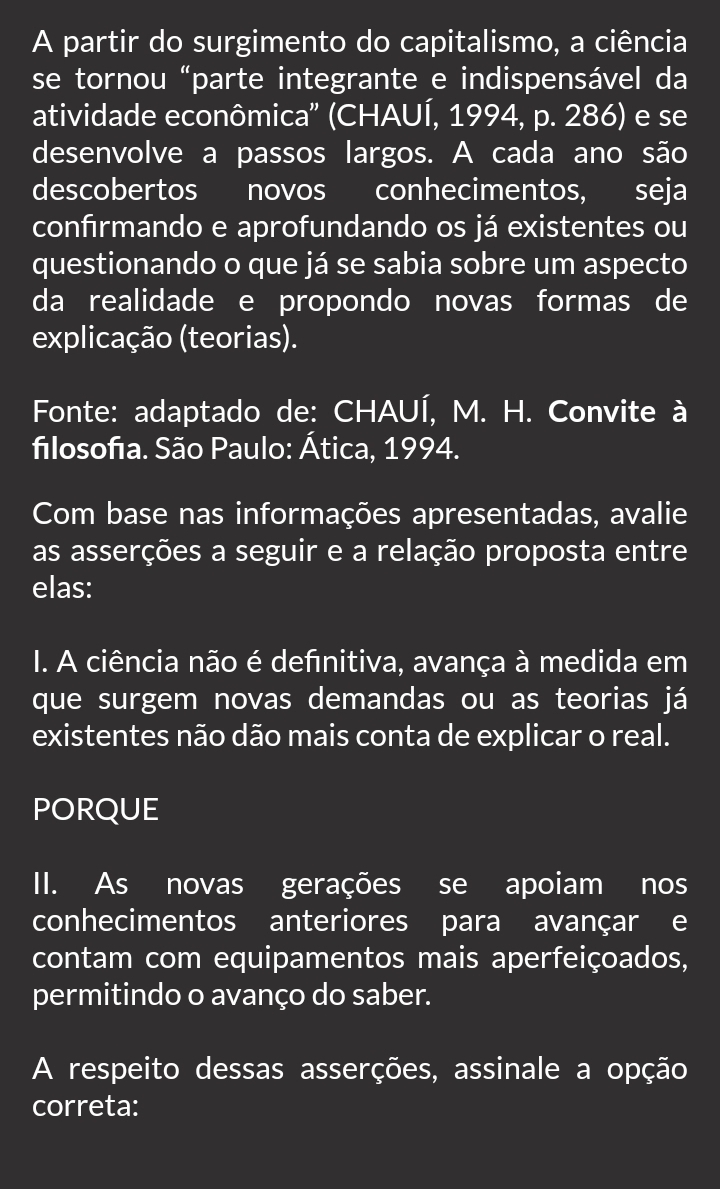 Resolvido:A partir do surgimento do capitalismo, a ciência se tornou ...