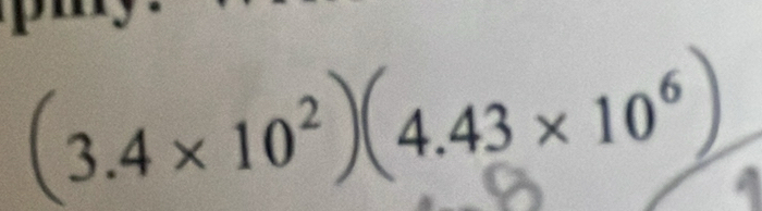 (3.4×10²)(4.43×10°)