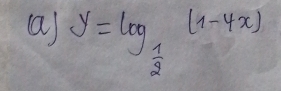 y=log _ 1/2 (1-4x)