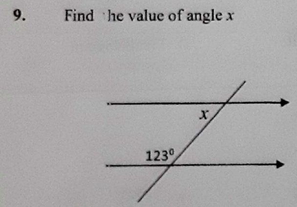 Find he value of angle x