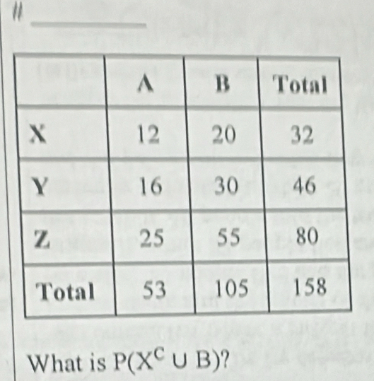 # 
What is P(X^C∪ B) 2