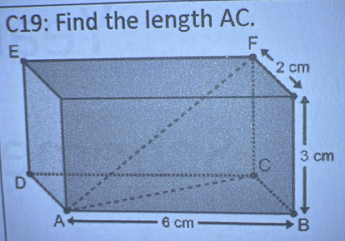 C19: Find the length AC.