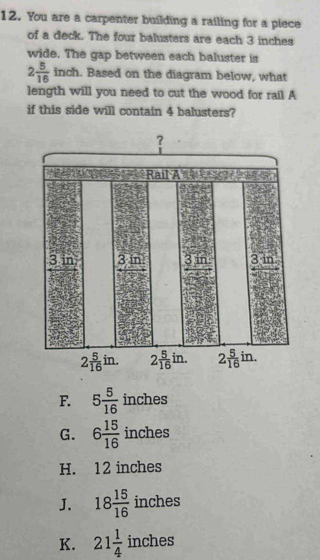 Solved: You are a carpenter building a railing for a piece of a deck ...
