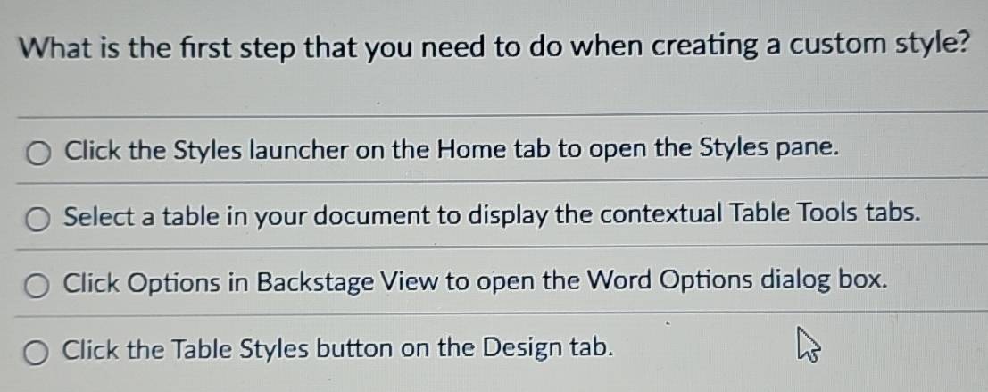 Solved: What is the first step that you need to do when creating a ...