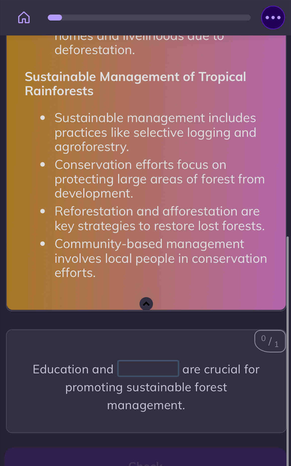 nomes ana livelnooas due to 
deforestation. 
Sustainable Management of Tropical 
Rainforests 
Sustainable management includes 
practices like selective logging and 
agroforestry. 
Conservation efforts focus on 
protecting large areas of forest from 
development. 
Reforestation and afforestation are 
key strategies to restore lost forests. 
Community-based management 
involves local people in conservation 
efforts. 
Education and □ are crucial for 
promoting sustainable forest 
management.