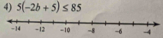 5(-2b+5)≤ 85