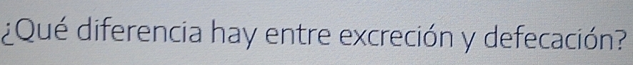 ¿Qué diferencia hay entre excreción y defecación?