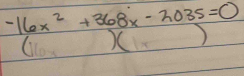 -16x^2+368x-3035=0
X