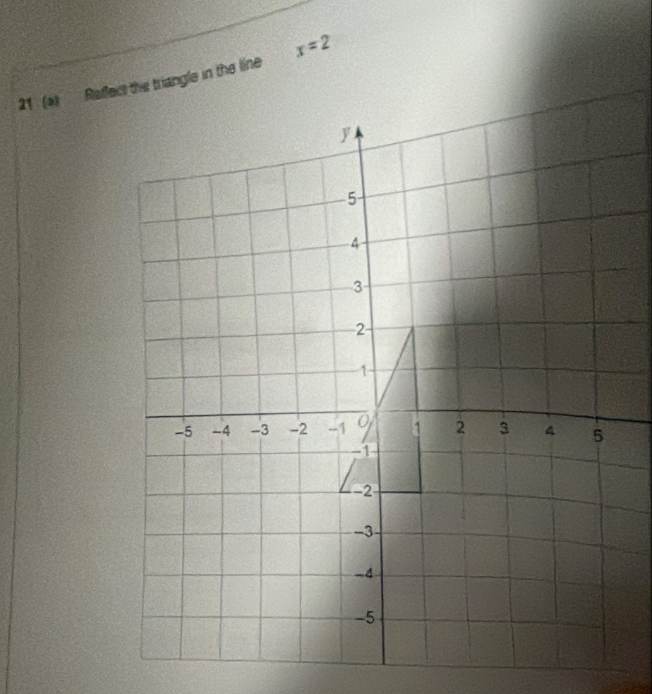 x=2
21 (a) Raffect the triangle in the line