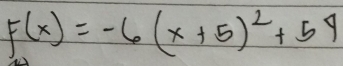 F(x)=-6(x+5)^2+54