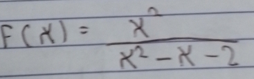 F(x)= x^2/x^2-x-2 