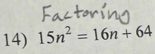 15n^2=16n+64