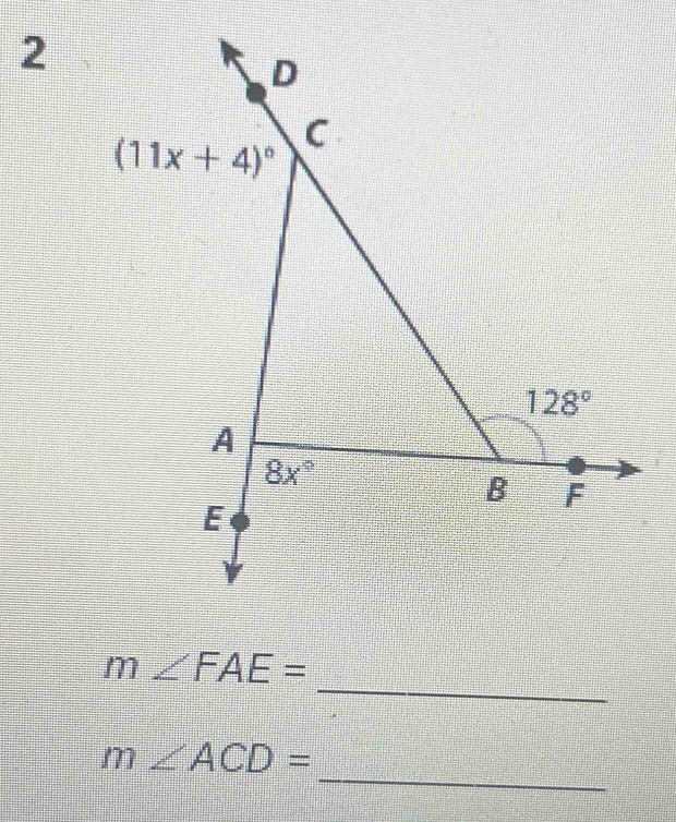 2
_
m∠ FAE=
_
m∠ ACD=