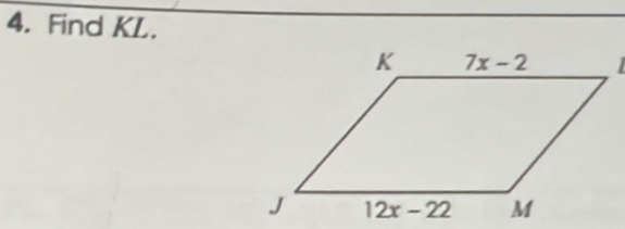 Find KL.