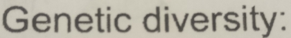 Genetic diversity: