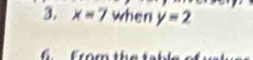 x=7 when y=2
6 ro th e