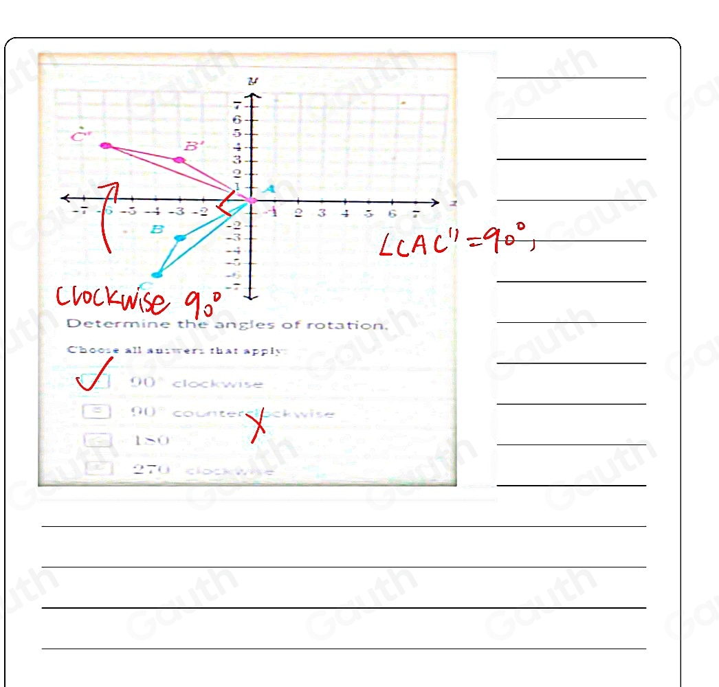 Solved: Determine the angles of rotation, Choose all answers that apply ...
