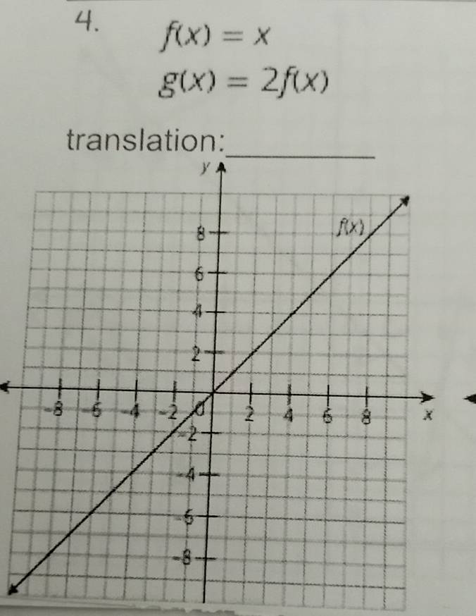 f(x)=x
g(x)=2f(x)
translation: