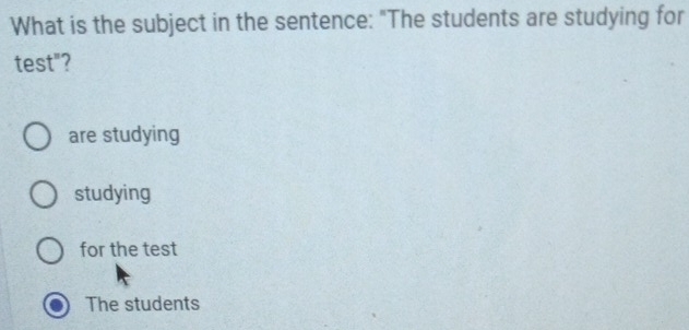 Solved: What is the subject in the sentence: 