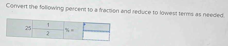 Convert the following percent to a fraction and reduce to lowest terms as needed.