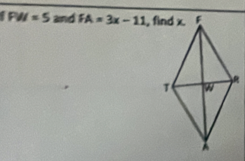 |PM|=5 and FA=3x-11