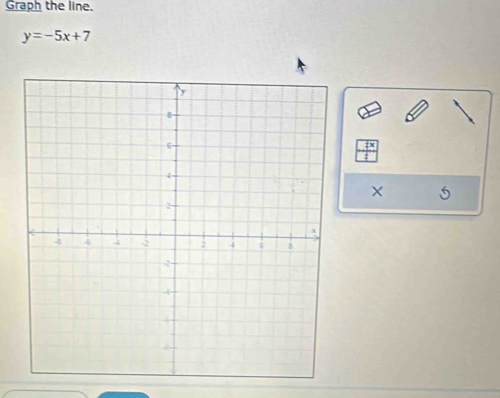 Graph the line.
y=-5x+7
×
5