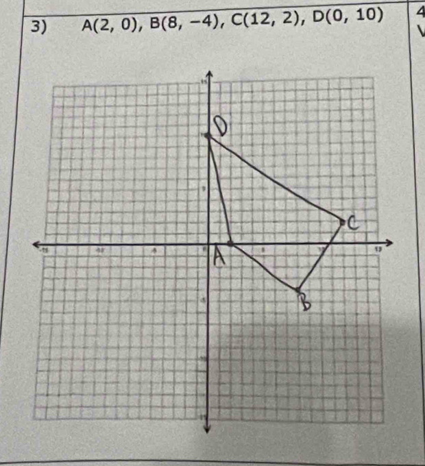 A(2,0), B(8,-4), C(12,2), D(0,10) 4