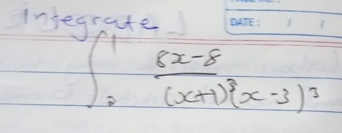 Injegrate
∈t _3^(1frac 8x-8)(x+1)(3x-3)^3